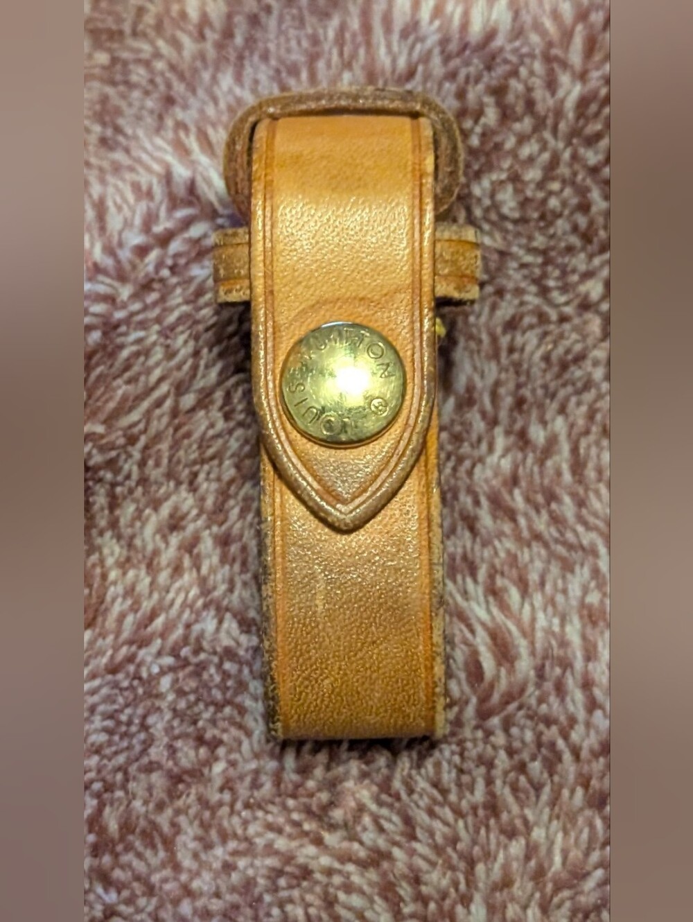 Authentic Louis Vuitton Vintage Vachetta Leather Snap Handle Keeper Strap 6.5"